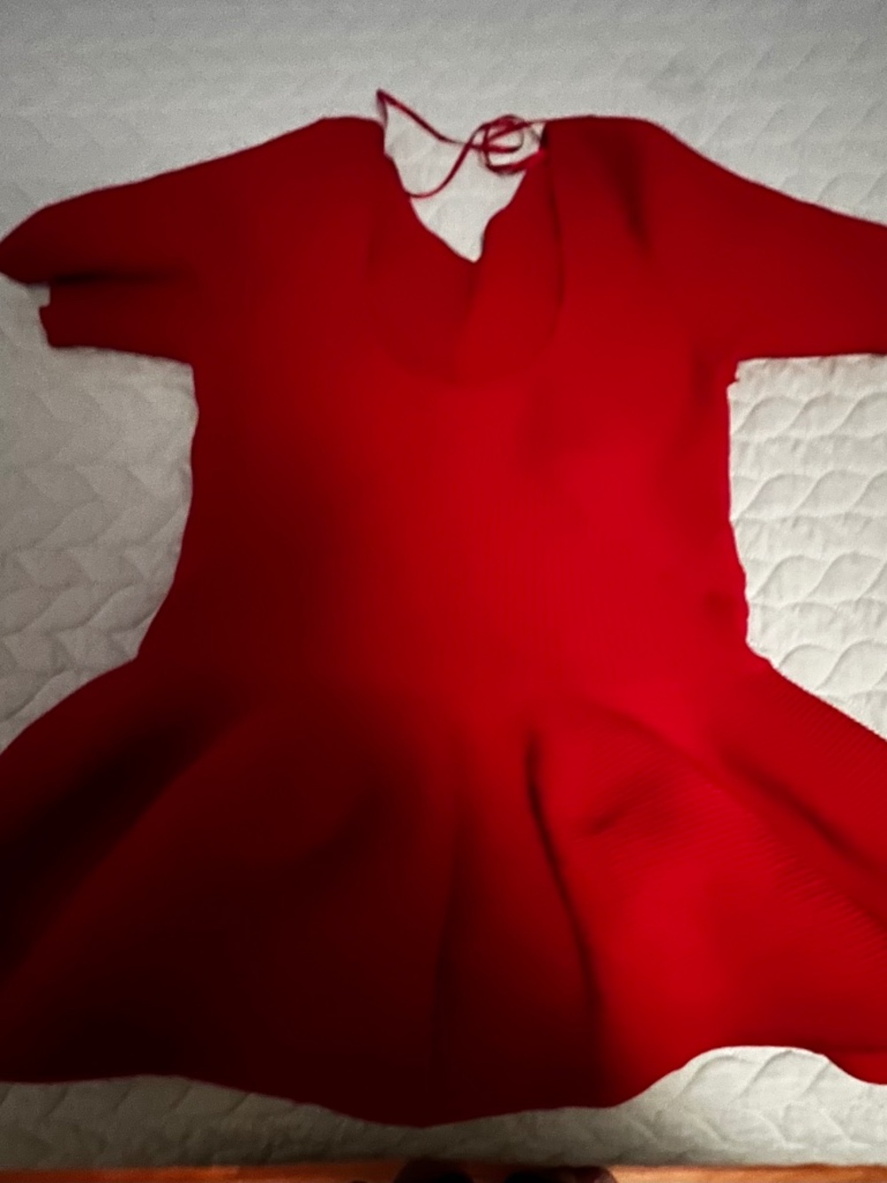 Maeve Red Sweater Anthropologie Medium peplum ribbed